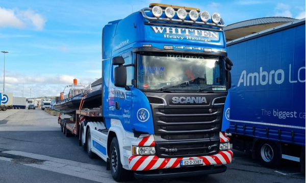 Whitten Road Haulage - 3m Wide boat back from Fecamp France