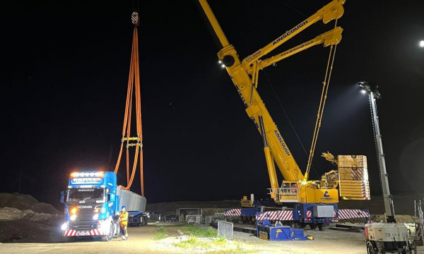 Whitten Road Haulage - 4 33m Beams delivered for install